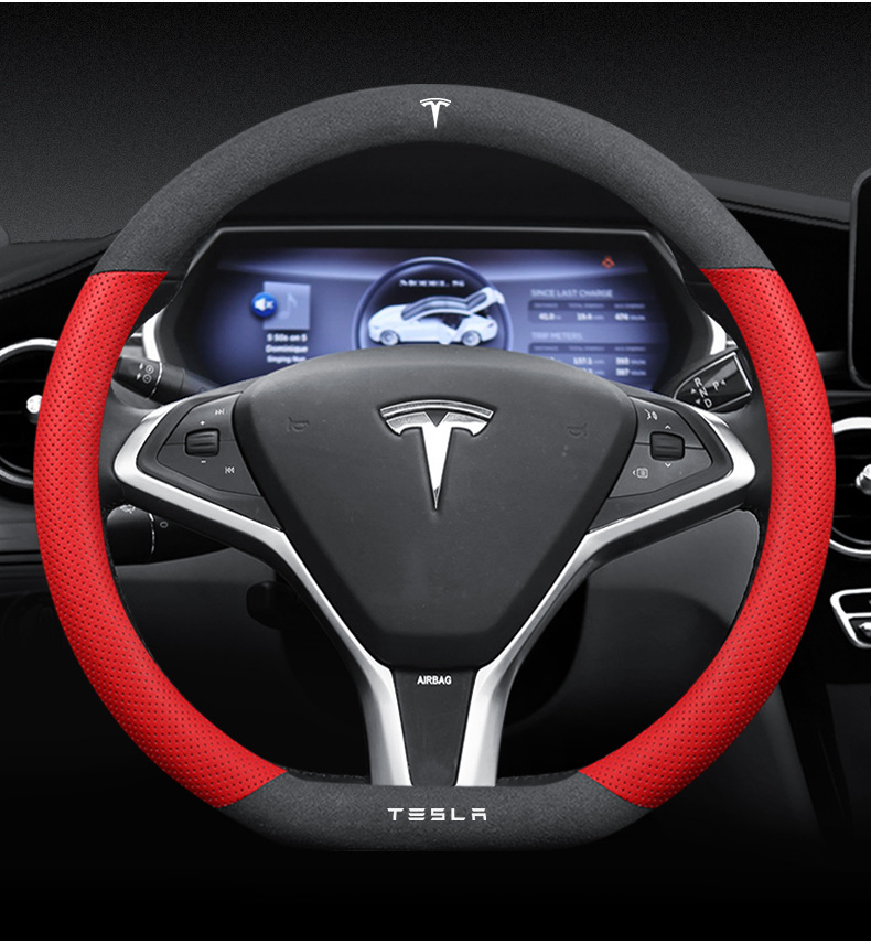 Dedicated to Tesla Model3 steering wheel cover flip Tesla modely model3 car fur handle cover