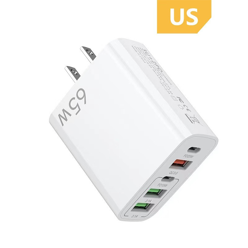 新型PD65W急速充電携帯電話充電器5V4A欧米英語PD 3USB多口アダプタ充電ヘッド|undefined