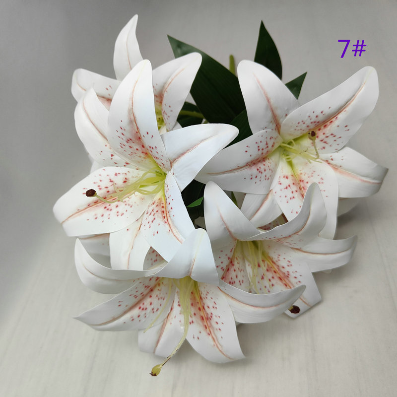 3D, 7 ramos de flores de lirio; decoración para pasillo de boda; pared floral; decoración de interiores; flores artificiales para fotografía; decoración de la habitación nupcial