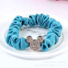 时尚布艺扎头绳镶钻大肠圈韩版发饰橡皮筋2元店地摊货源实用发圈
