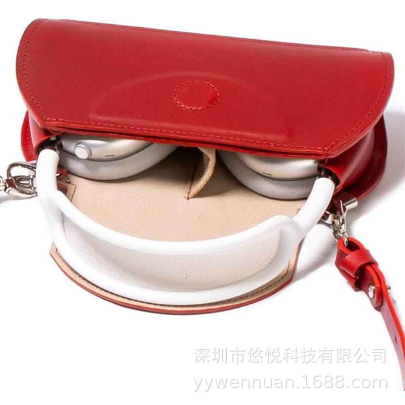 跨境皮革airpods max头戴耳机收纳包 斜跨防丢防摔头戴耳机保护套