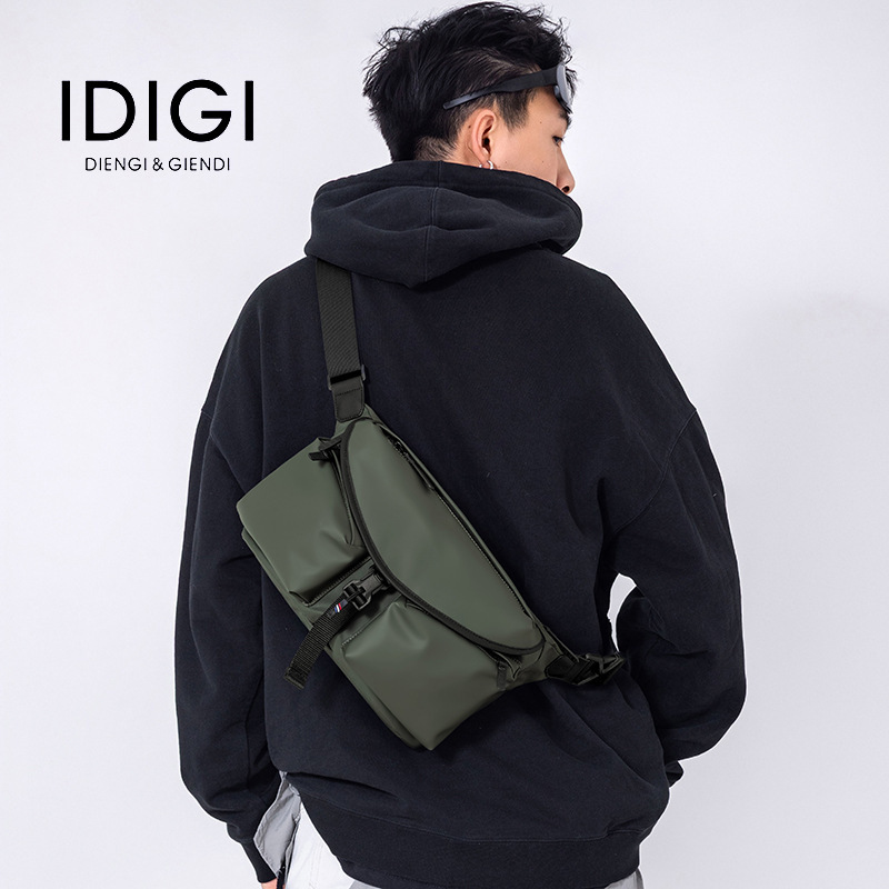 IDIGI メンズクロスボディバッグ韓国トレンド防水ファッションストリートバックパック通勤サイクリングメッセンジャーバッグチェストバッグ女性|undefined