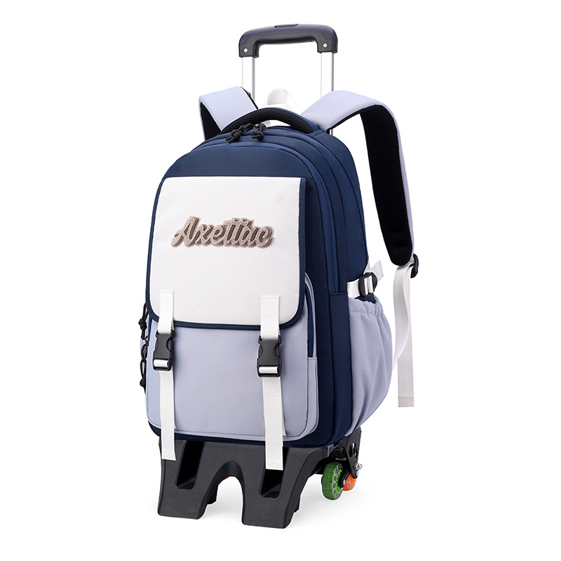 Peces naturales 2024 nueva mochila de tirón de gran capacidad de seis ruedas de escalada de escaleras mochila de doble propósito mochila de estudiantes de primaria