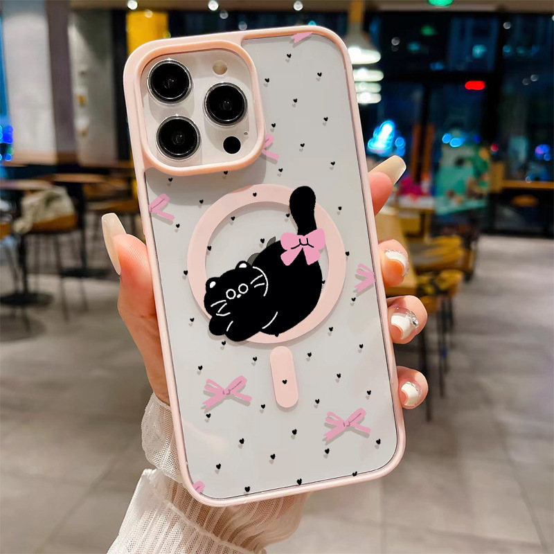 Magnetic Skin-Feel Spotted Cat Phone Case Suitable for iPhone 17 Cute 11/13/14/15 Pro Max Hard Back Magnetic Skin-Feel Spotted Cat Phone Case Suitable for iPhone 17 Cute 11/13/14/15 Pro Max Hard Back