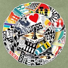 50张国际象棋贴纸棋盘棋子创意防水装饰保温杯手账咕卡文具贴贴纸