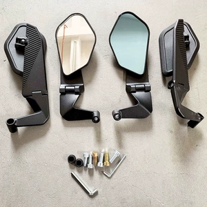 New Folding Motorcycle Rearview Mirror Modified Universal Flip-Up Wide-View Electric Vehicle Reflector Anti-Glare Mirror