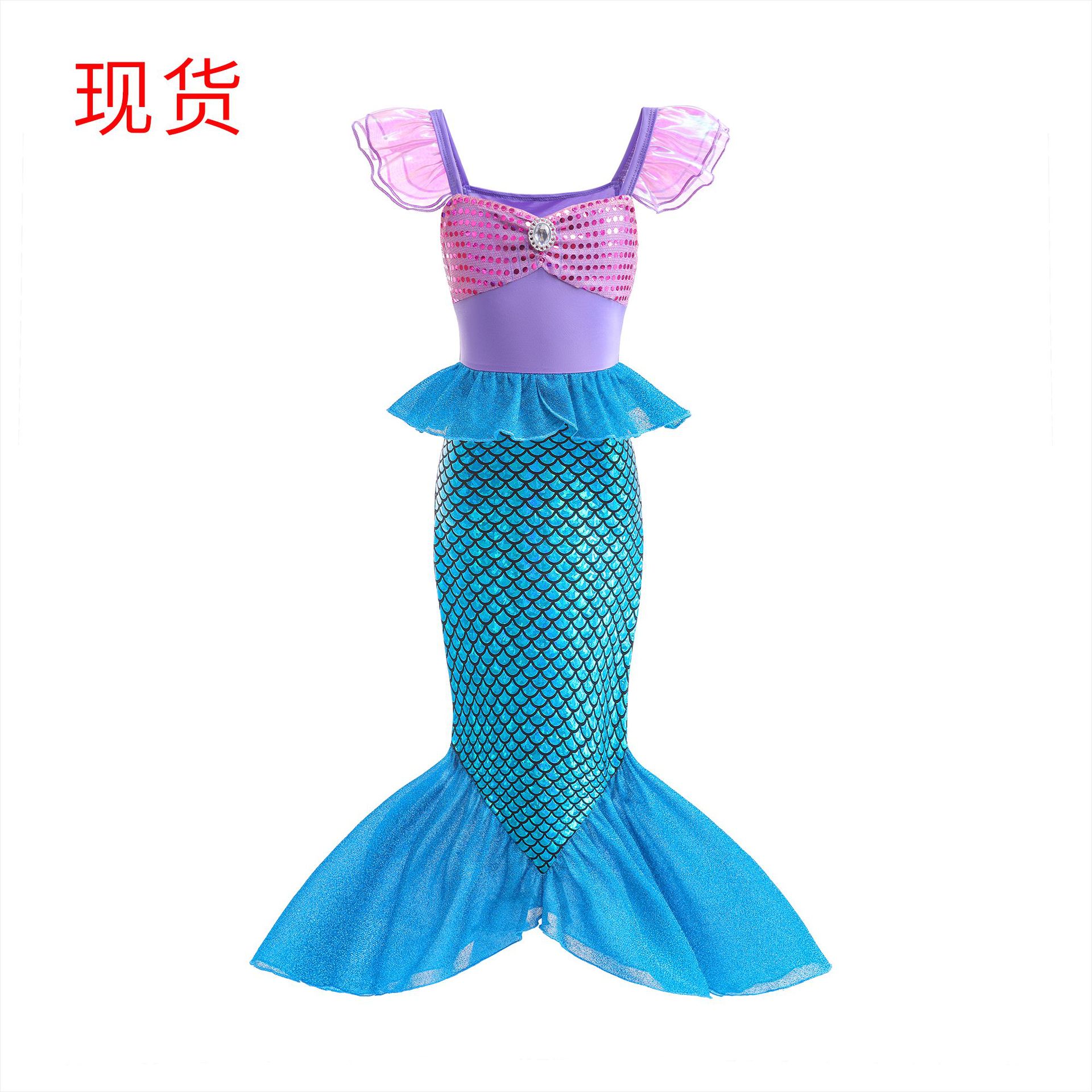 Vestido de chaleco de sirena para niñas de Halloween para niños de estilo occidental vestido sin mangas de princesa vestido de bebé