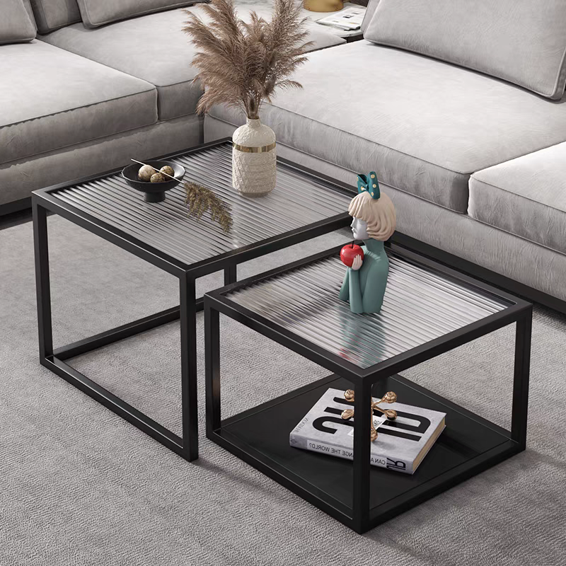 ♔ Nordic Light Luxury Coffee Table Living Room Home Small Apartment Modern Simple Creative Designer Glass Coffee Table Storage