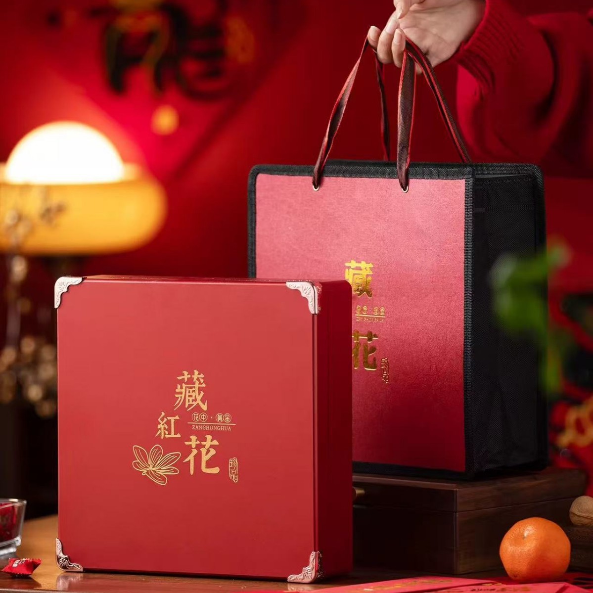 高档藏红花包装盒伊朗藏红花礼盒四角金藏红花木盒空盒10-15克装