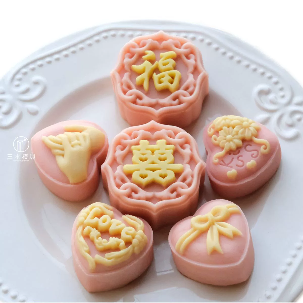 [Fuxi Linmen] Форма для лунных пряников 50 г, ручной стиль, форма для теста, праздничный дизайн