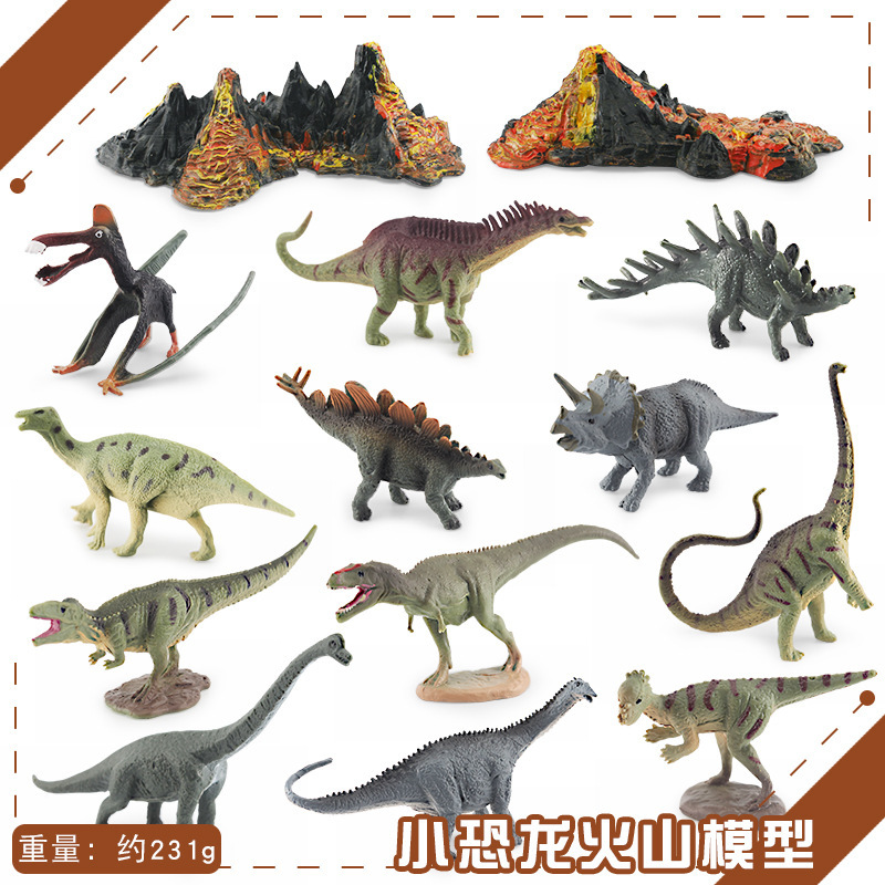 Transfronteriza exportación mini simulación Jurásico dinosaurio volcán 12 traje de escritorio estática modelo Decoración Juguetes