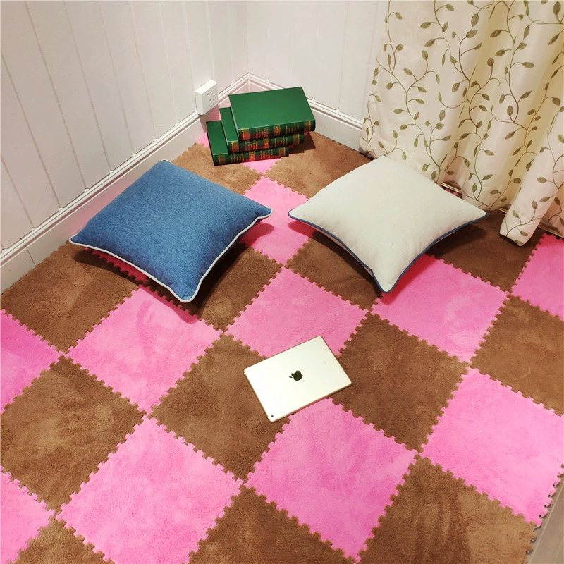 Fleece Carpet Mat, 30×30 cm, Thick Plush Interlocking Tile, Multiple Colors