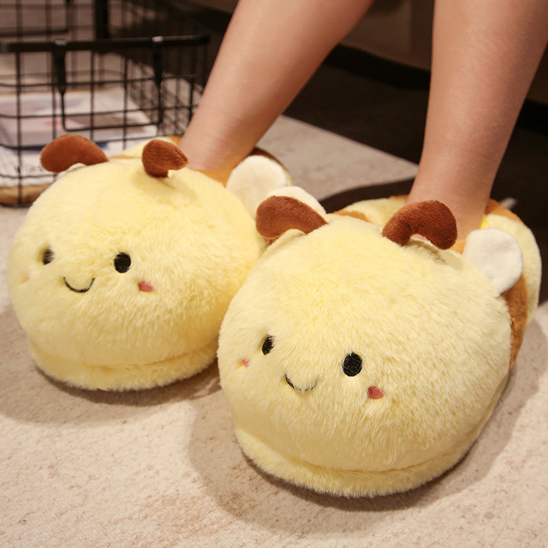 Autumn and winter warm floor cotton shoes for men and women students cute rabbit shark couple home indoor cotton slippers bag heel