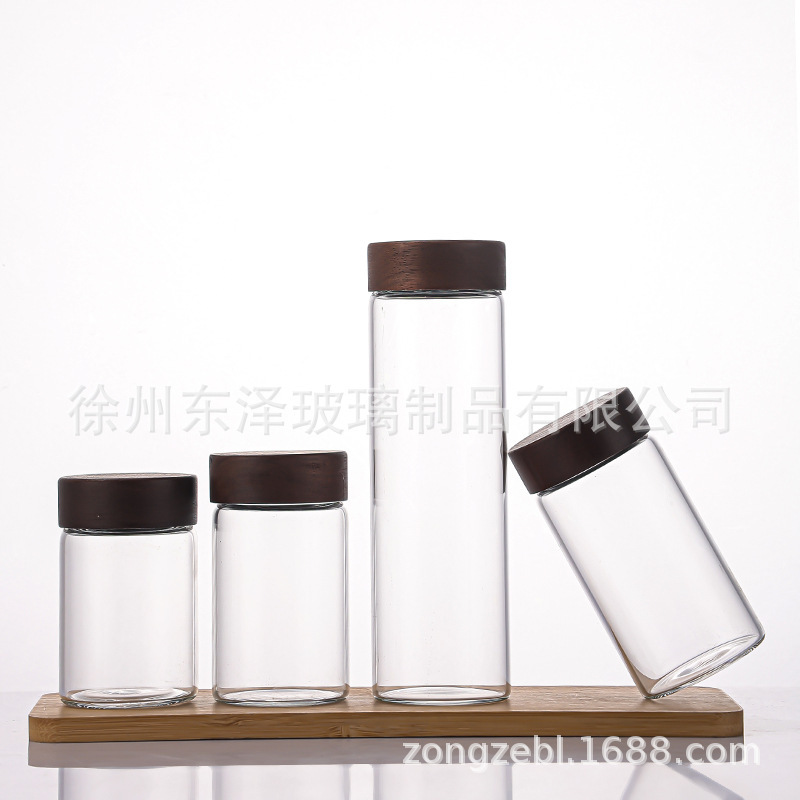 相思木盖47mm玻璃瓶高硼硅分装瓶文玩手串展示瓶高透线香包装瓶|undefined