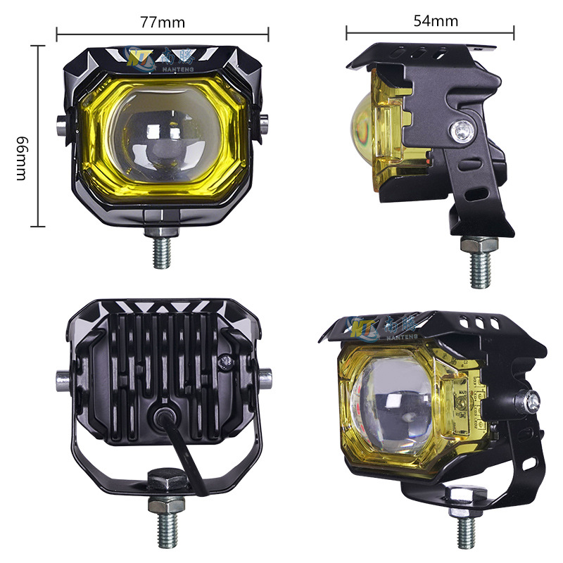 lámpara eléctrica super brillante led faro de motocicleta lente externa luz tangente luz fuerte noche paseo lejos y cerca faro