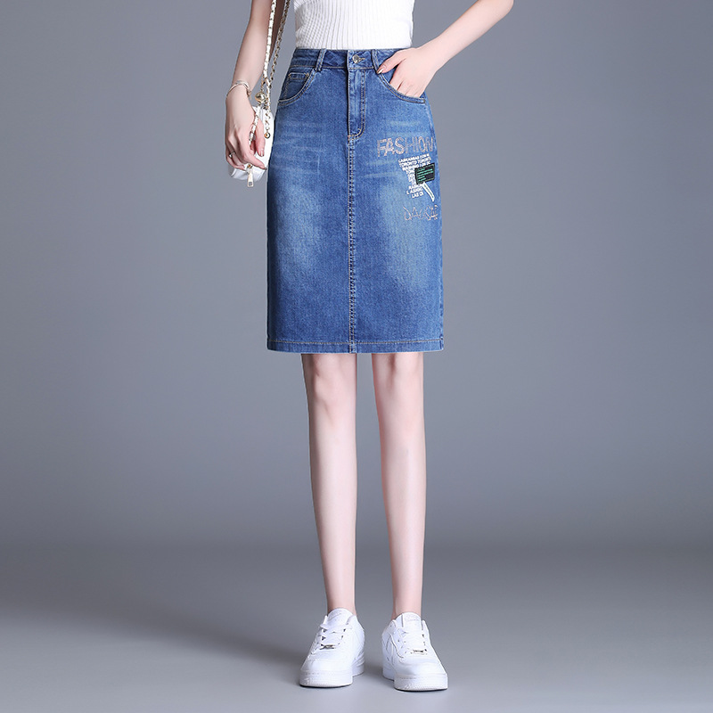 韩版包臀牛仔中长裙女2025春夏季新款半身裙高腰修身显瘦一步裙