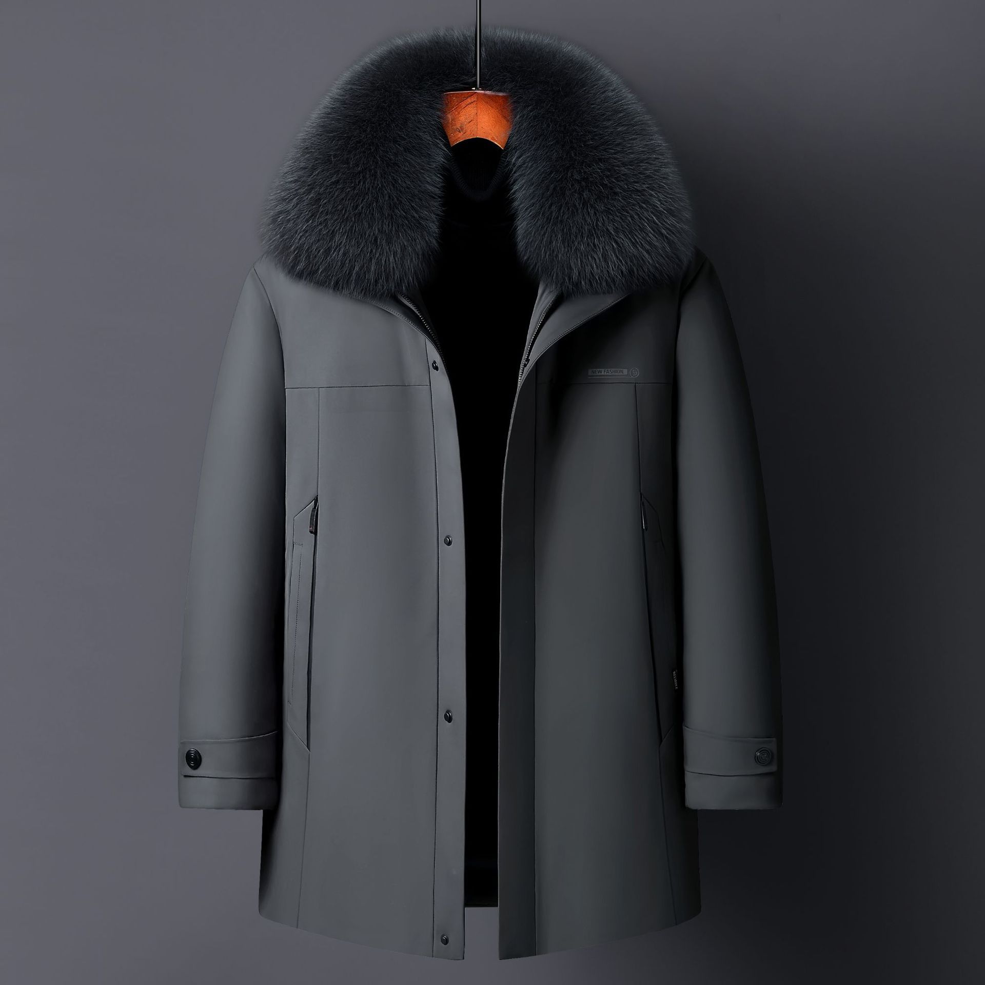 Winter Big Goose Down Jacket Men's Middle-aged and Elderly Living Face Outdoor Wind-proof Extremely Cold Mid-long Dad's Cold-proof Clothing