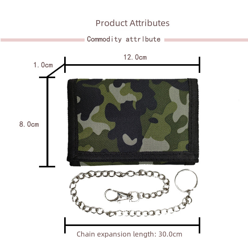 Folding Waterproof Men's Wallet With Chain And Anti-theft Design_voghion.com