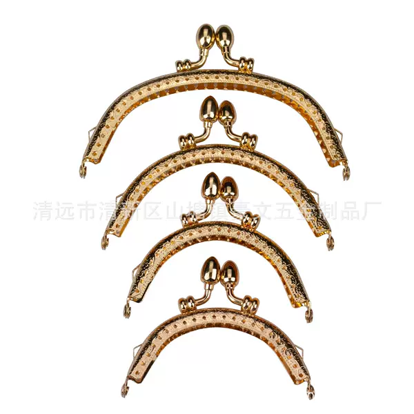 Light Gold Bud Head Embossed Pinhole 8.5cm/10.5cm/12.5cm Curved Semicircle Hand Sewing DIY Satchel