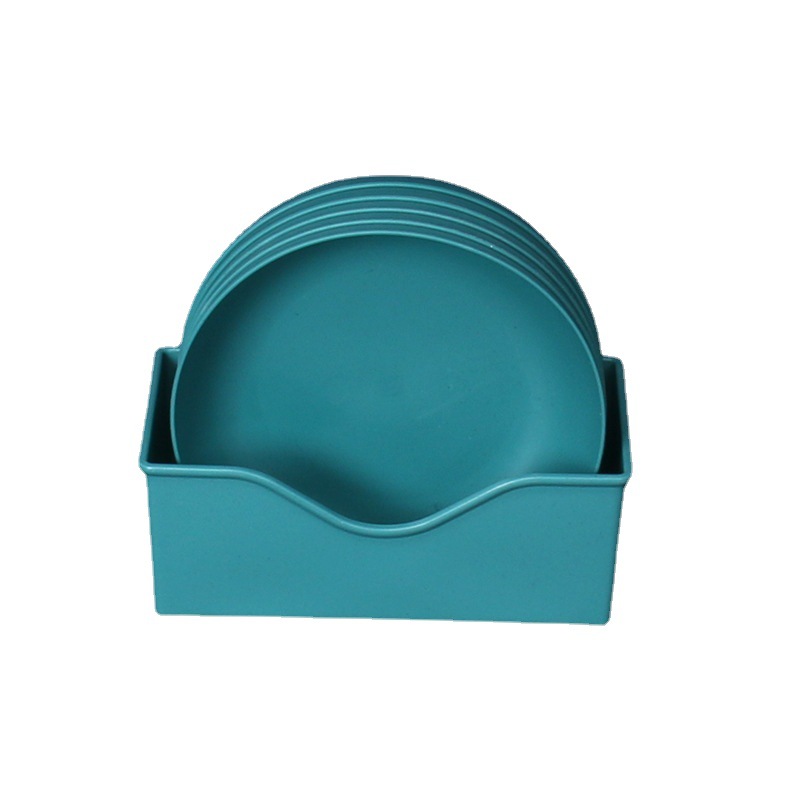 Trigo paja 15cm profundización plato de hueso redondo 5 piezas traje de base plato de pastel resistente a la caída plato aumentado