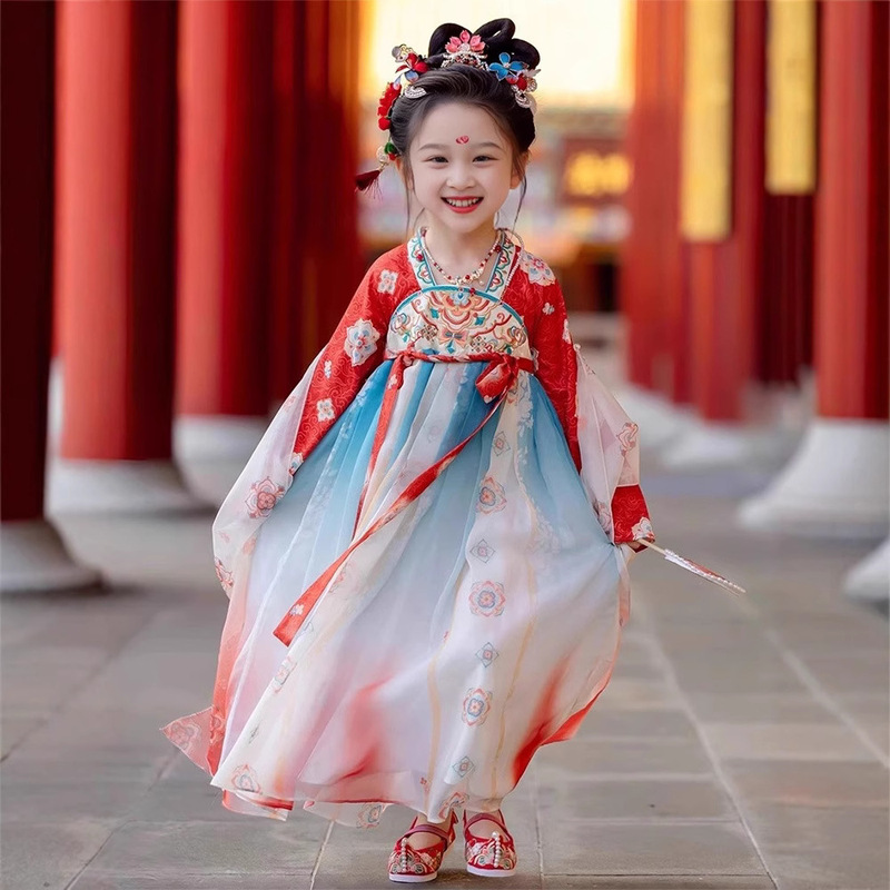 [Shaoguang] New Hanfu Girls dress New Chinese Children's National Style Tang Suit Ancient Style Super Fairy Princess Dress