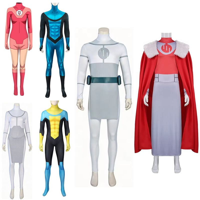 New Cross-Border Anime Invincible Hero Cosplay Costume for Men and Women, In-Stock Long-Sleeve Jumpsuit Outfit