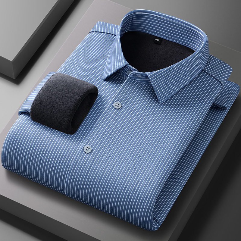 2025新款莫代尔保暖 加绒男士商务休闲衬衫