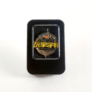 铁盒厂家 五金徽章铁盒包装 88*60*18方形半开窗马口铁盒可印LOGO