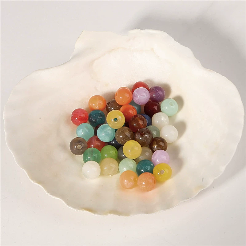 Акриловые бусины 6–10 мм, отверстие 1.3/1.8/2 мм, 30 шт в упаковке, assorted colors (DIY украшения)