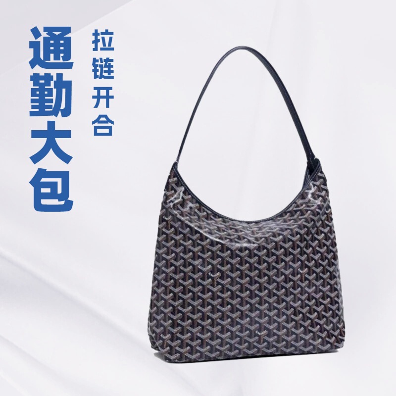 2025 New Dog Tooth Hobo Shoulder Women's Bag Goya Tote Bag Zipper Shopping Bag Shopping Bag Commuter Bag