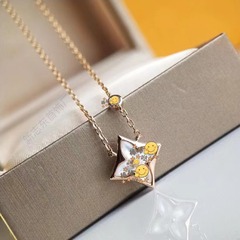 V金高バージョンひし形花形ネックレス女性天然白貝母バラ金首鎖四葉草アクセサリー鎖