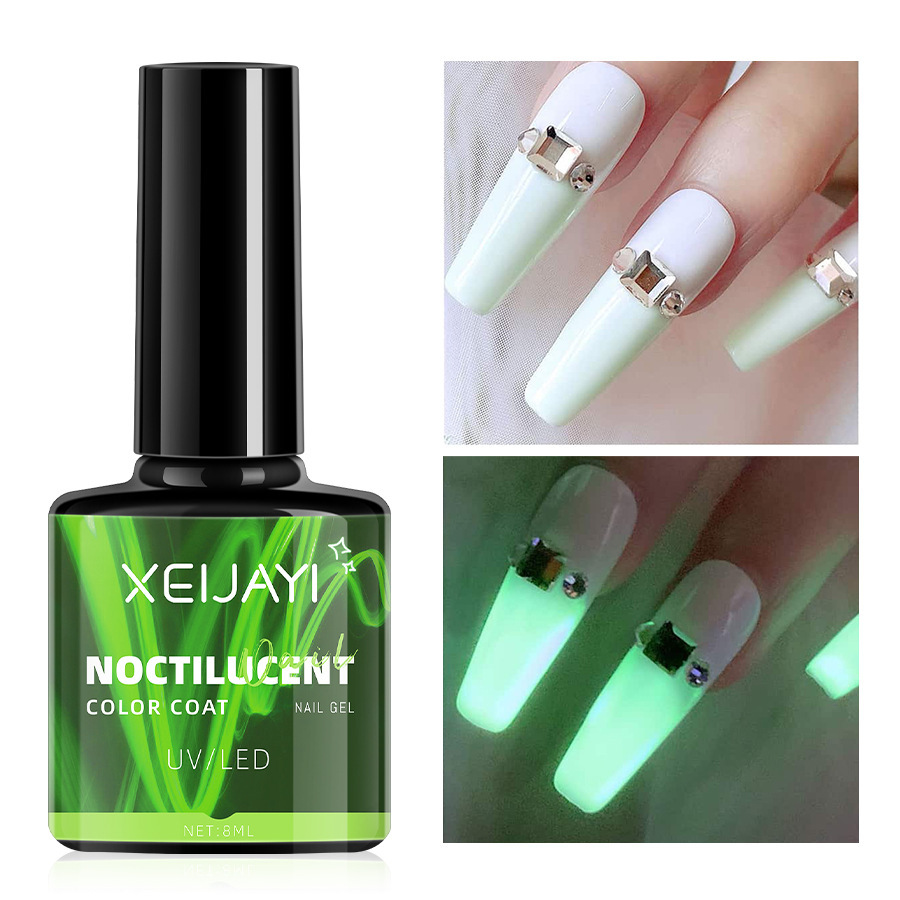 Esmalte de Uñas Gel Fluorescente Nocturno Esmerilado Secado Refuerzo para Fiestas
