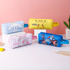 卡通文具筆袋學習用品大容量男女學生PU學習文具袋軟筆袋手提筆袋