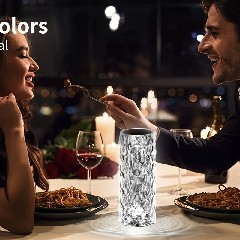 RGB-лампа с изменяющимся цветом, кристальная настольная лампа с сенсорным управлением