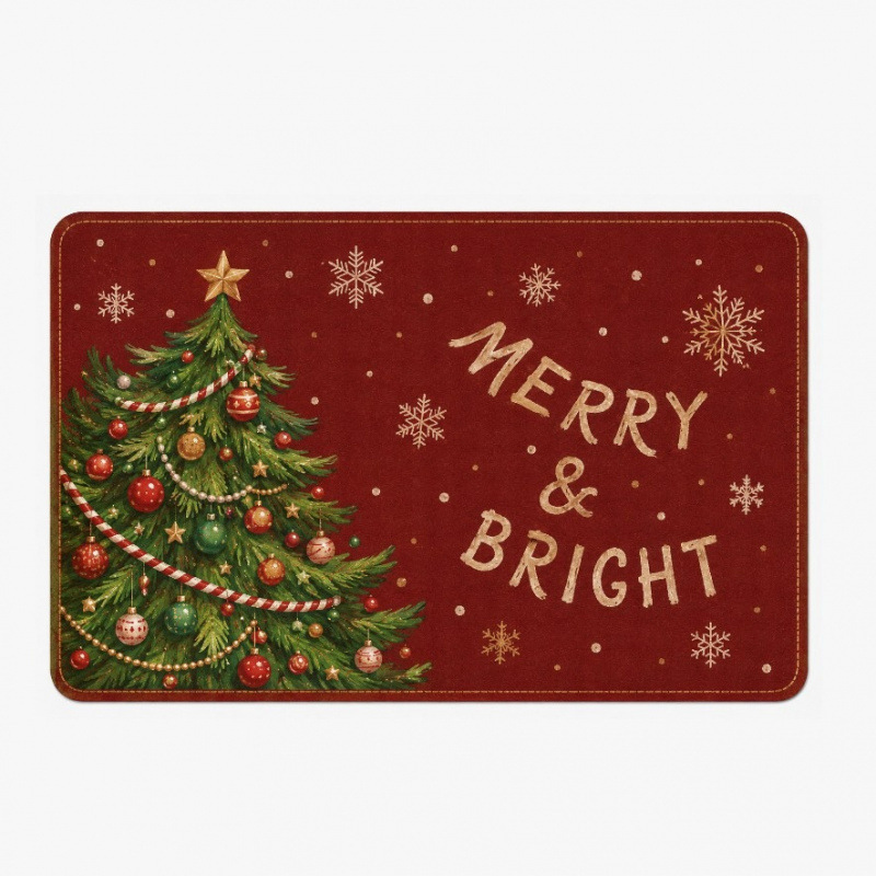 Christmas-themed doormat for the entrance, durable and stain-resistant, dust-proof, absorbent, and skin-friendly, suitable for use in the bathroom