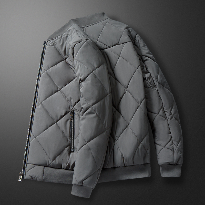 Chaqueta de Algodón con Cuello Béisbol para Hombre de Poliéster y Algodón Térmico para Invierno