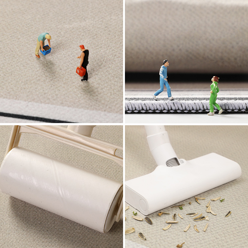 Alfombra de lujo ligera alfombra de lana de cristal alfombra de dormitorio alfombra de cama alfombra de gran área piso al por mayor