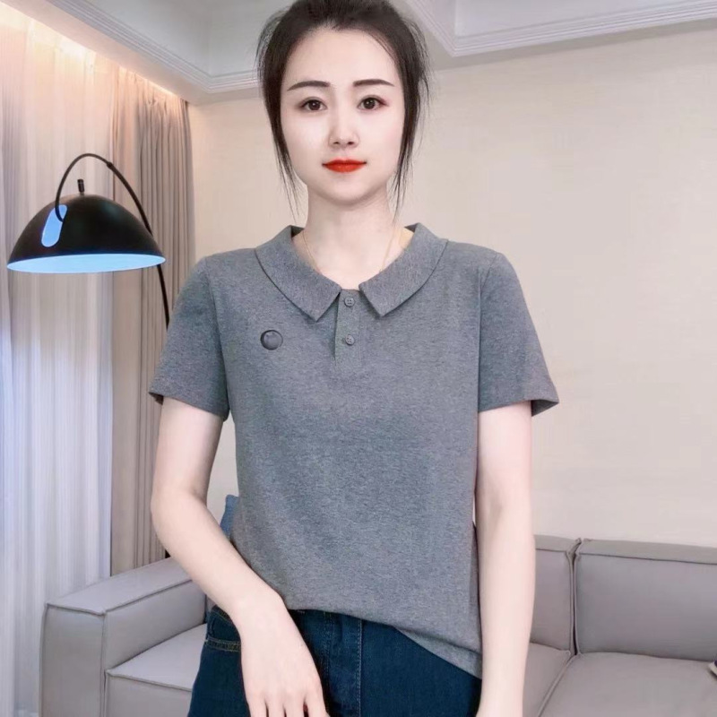 2024 Summer Large Size Short-Sleeved Women's T-Shirt Casual Slimming Look Fashionable Age-Reducing Versatile Top