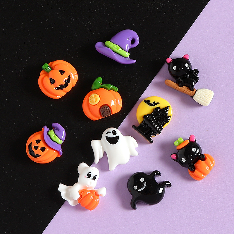Glossy Halloween Resin Gadgets DIY Water Cup Refrigerator Magnet Mobile Phone Case Hole Shoe Buckle Hair Accessories Holiday Accessories