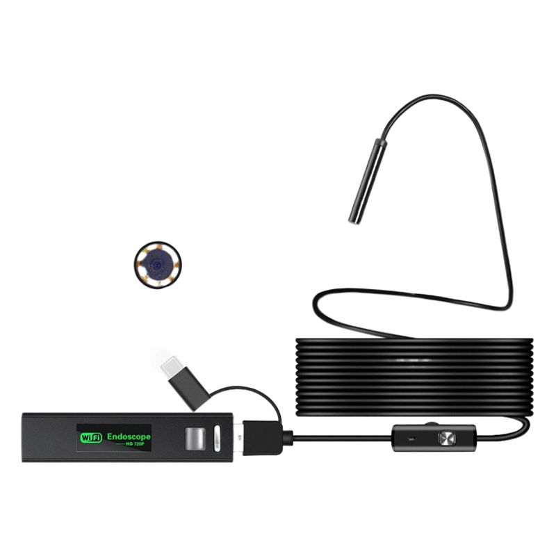 Endoscopio industrial impermeable de alta definición tres en uno, popular para uso transfronterizo, endoscopio universal con Wifi para teléfonos móviles, en stock, venta al por mayor