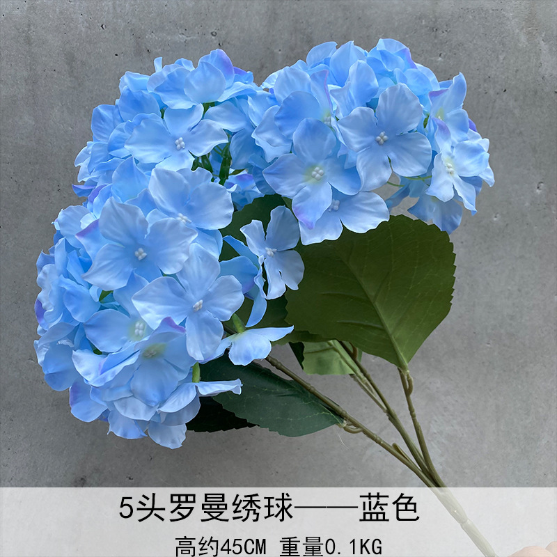 5 macarrón hortenida flor de mesa hortenida flor de mesa flor de decoración de flores falsas decoración de decoración transfronteriza