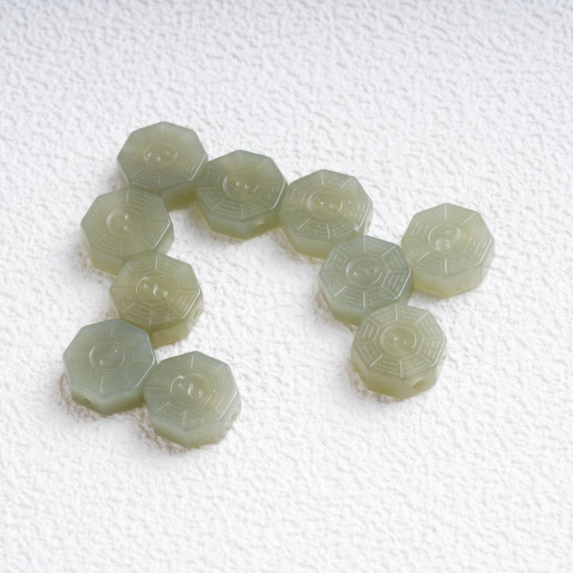 Natural Hetian Jade Bagua Spacer Beads DIY Jewelry Accessories Handmade Beaded Back Cloud Pendant Accessories Wholesale