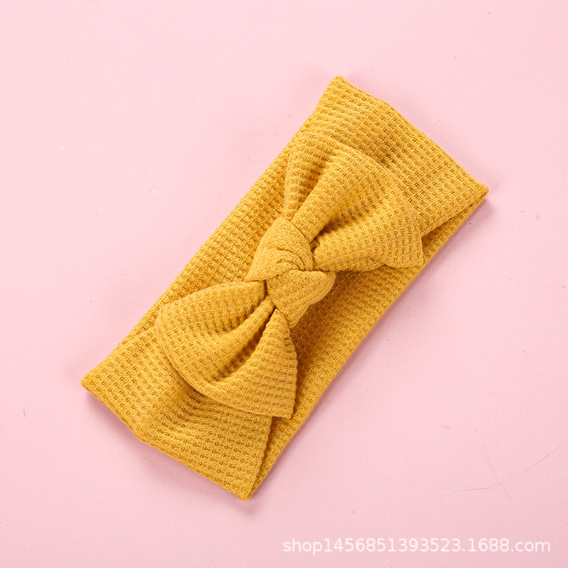 Tocado para bebé, diadema tipo waffle de lana, arco de punto, banda de pelo para niños, venta al por mayor para comercio exterior.