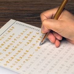 硬筆楷書簡体字横排ピンイン妙法蓮華経 (法華経) 厳経写経本描紅練字帖
