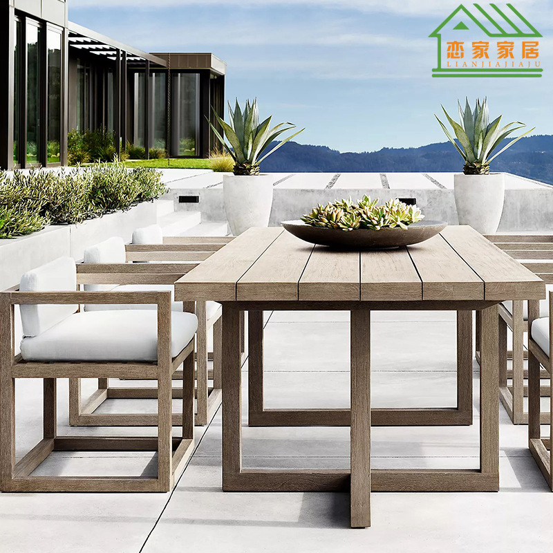 Al Aire Libre sofá patio balcón terraza aleación de aluminio imitación de grano de madera sofá ocio Club Villa Sala de jardín mesa de sofá