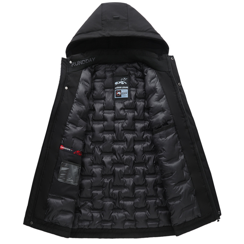 Giacca da uomo in cotone spesso con cappuccio, cappotto invernale caldo semplice e casual da lavoro, tridimensionale_voghion.com