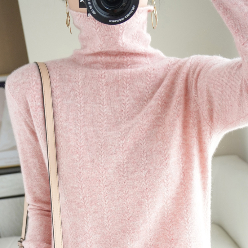 [Broken Size Clearance] High Collar Cashmere Sweater Women's Foreign-style Arrow Joker Wool Sweater Autumn and Winter Inner Pile Collar Base