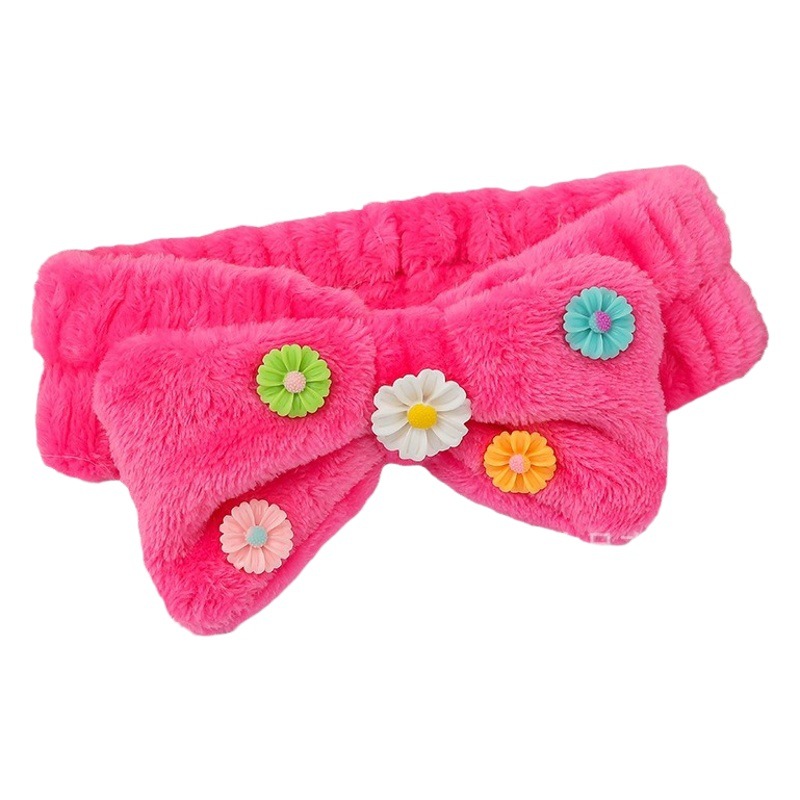 Nueva diadema de ala ancha mujer dibujos animados tridimensional pequeña flor arco cara lavado maquillaje deportes pelo banda maquillaje accesorios para el pelo
