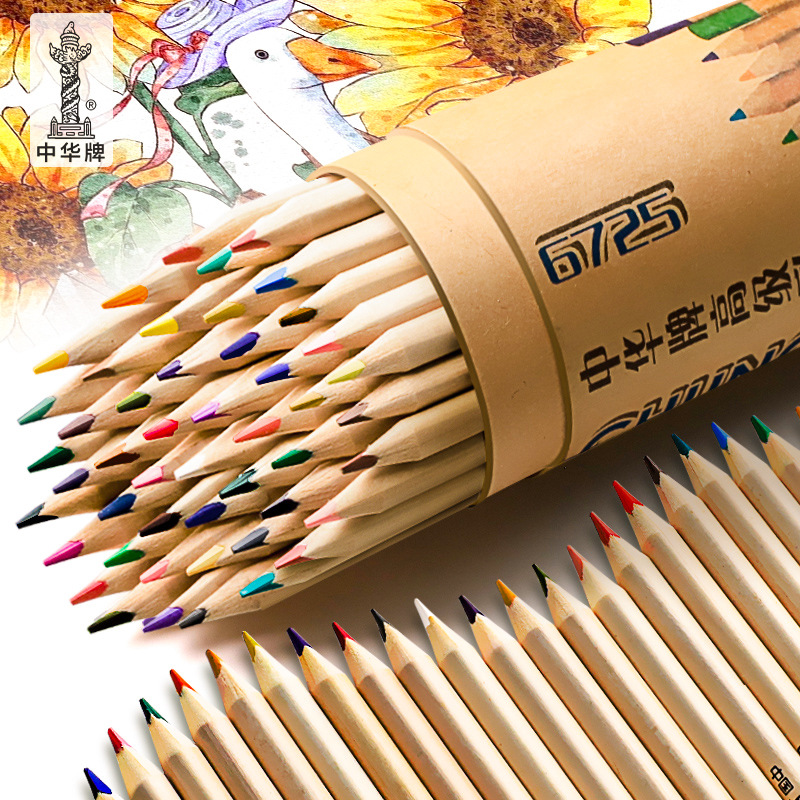 Color de Marca China plomo color aceitoso soluble en agua lápiz boceto pintado a mano 24 colores 48 colores 72 colores Color de marca soluble en agua