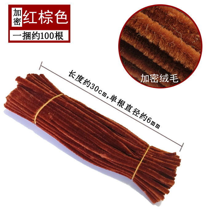 Varillas de felpa encriptadas de 42 colores, tiras para raíces de cabello, materiales populares para ramos hechos a mano, fabricante de varillas de felpa.
